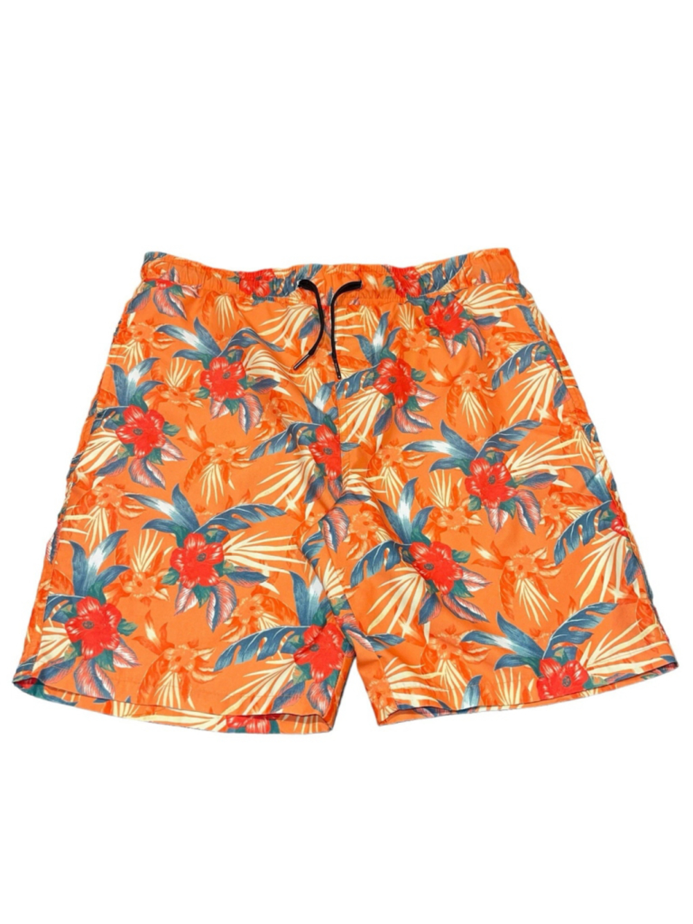 Brooklyn Cloth Mfg‎ Co Men’s Swim Trunks Size M Orange Tropical Hibiscus Shorts